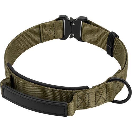 Resd Wide Nylon Control-Handle Pet Collar 45-60 cm Olive Drab - Product view